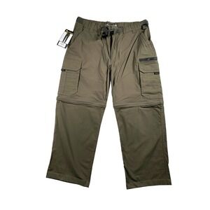 BC Clothing Convertible Cargo Pants Mens Olive Green 36x30 Stretch Hiking NWT